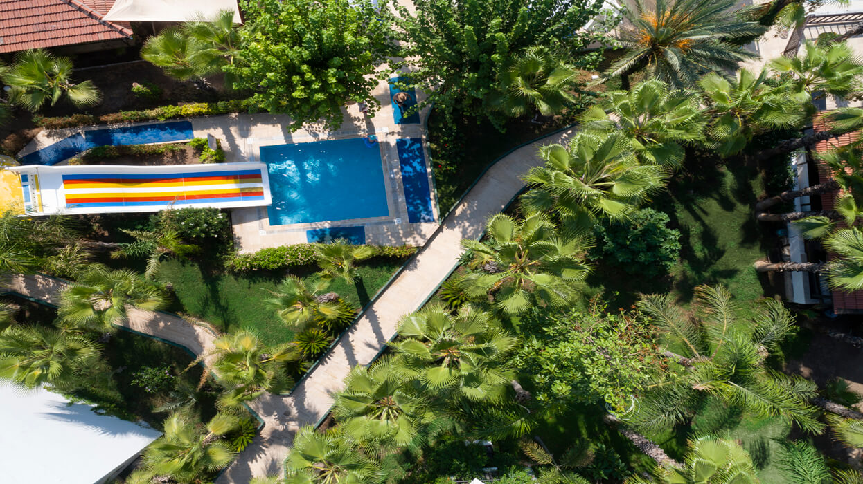 Hotel Otium Park Club Akman - widok z góry na zjeżdżalnie