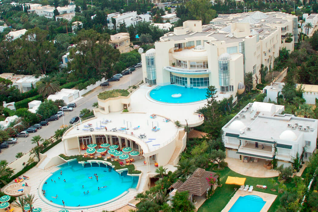 Hotel Novostar Nahrawess Thalasso & Waterpark Resort - widok na hotel z lotu ptaka