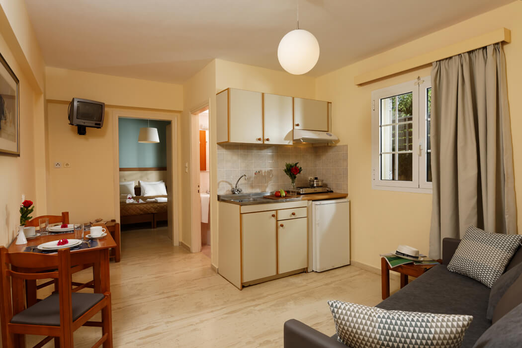 Dimitra Hotel Apartments - przykładowy aneks w apartamencie